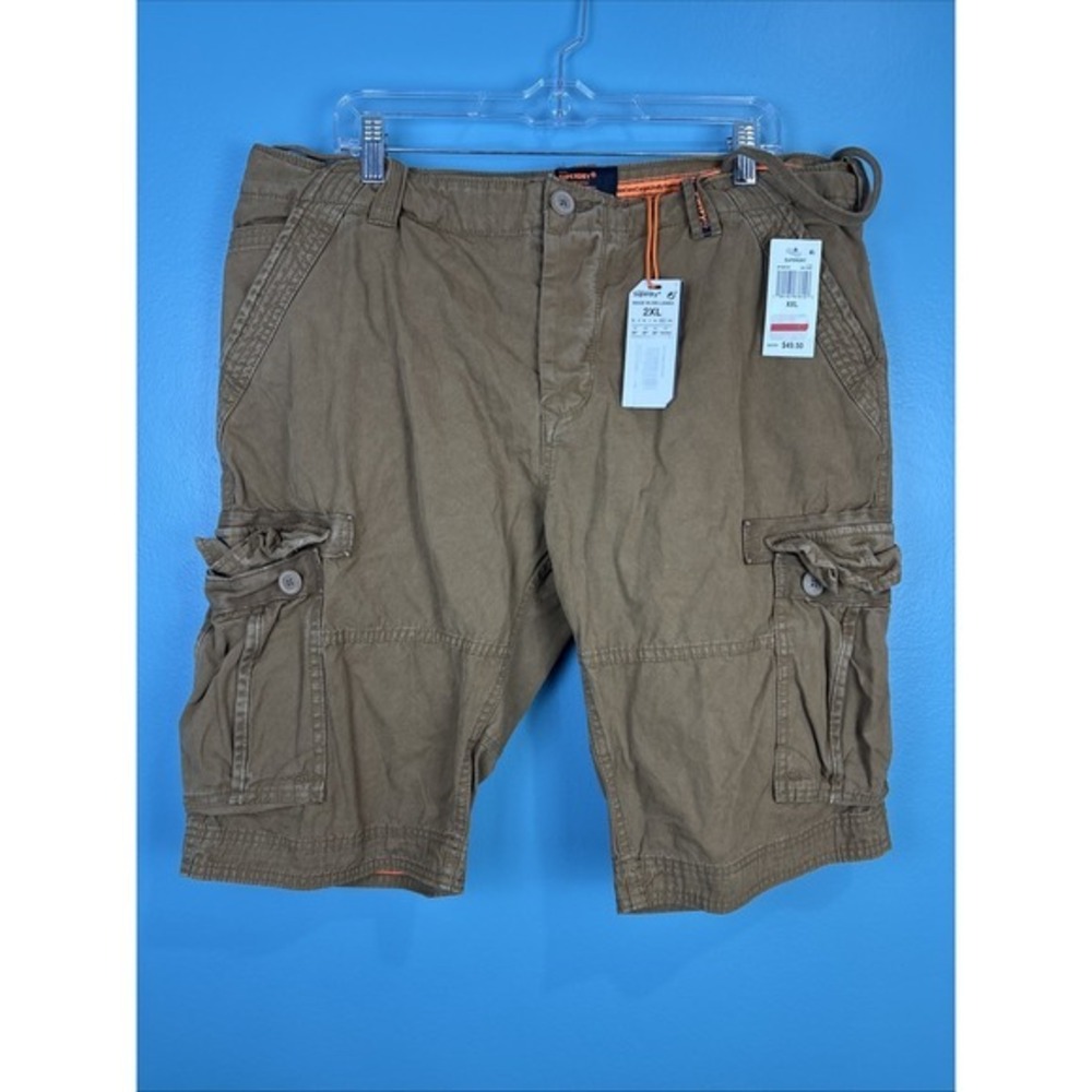 Superdry Cargo Shorts XXL Brown Paratrooper  Military Y2K Skater Streetwear